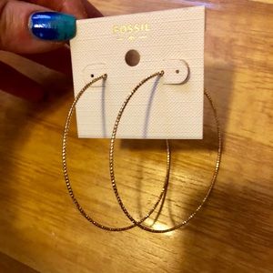 F O S S I L- NWT Large gold plated hoop earrings